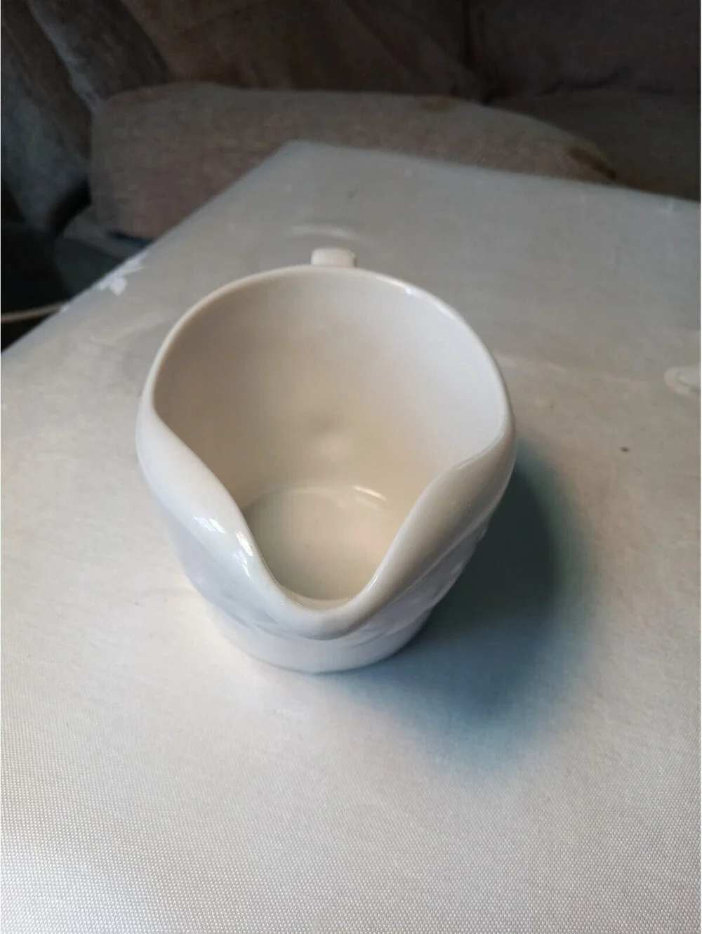 Vintage 1963 Shenango China Carlton White Embossed Laurel Creamer Pitcher Diner